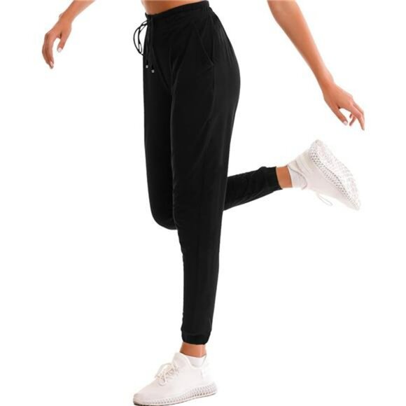 Womens Jogger Sweatpants with Pockets Drawstring Yoga Running Lounge Pants - Picture 1 of 7